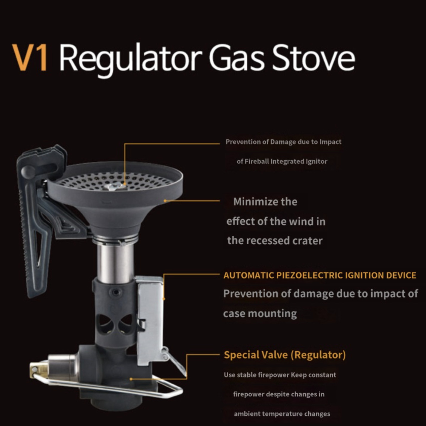 KOVEA V1 KGB-1607 Regulator Mini Gas Stove for Outdoor Use