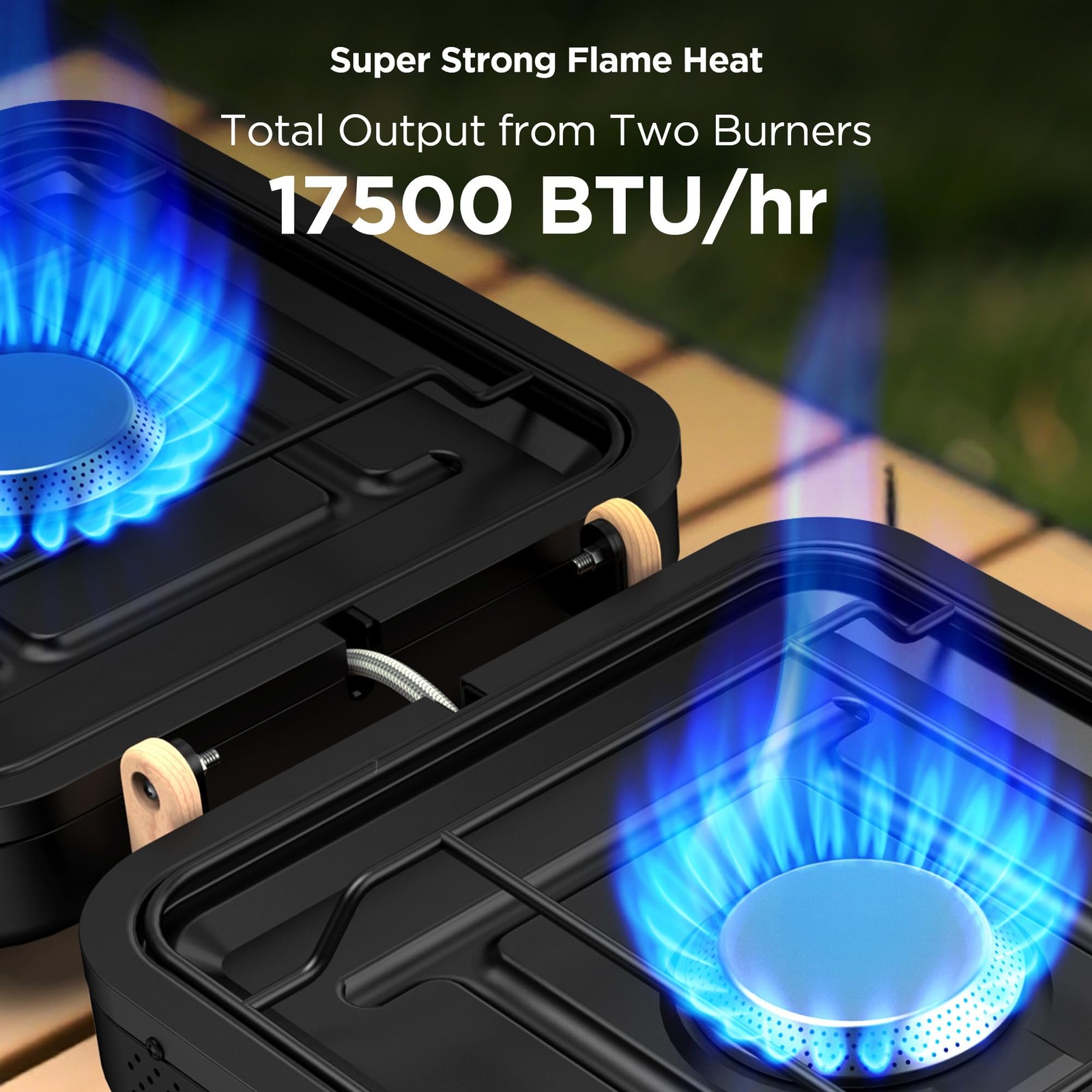Propane Gas Stove, 17500 BTU, 2 Burner Folding Portable Camping Stove with Ca…
