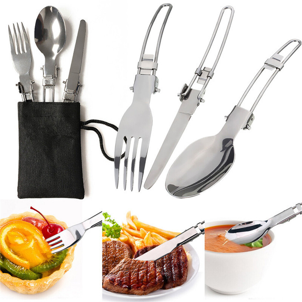 Portable Gas Camping Stove Butane Propane Burner Outdoor Hiking Picnic+Cookware