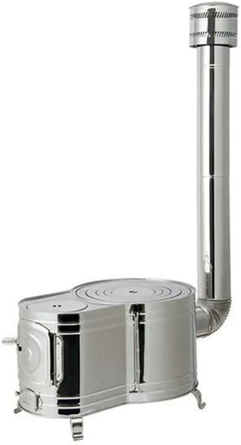 Homma Seisakusho stainless steel clock type 1 wood stove set Silver New