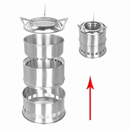 Outdoor Camping Wood-burning Stove Backpacking Portable Survival BBQ Panic Stove