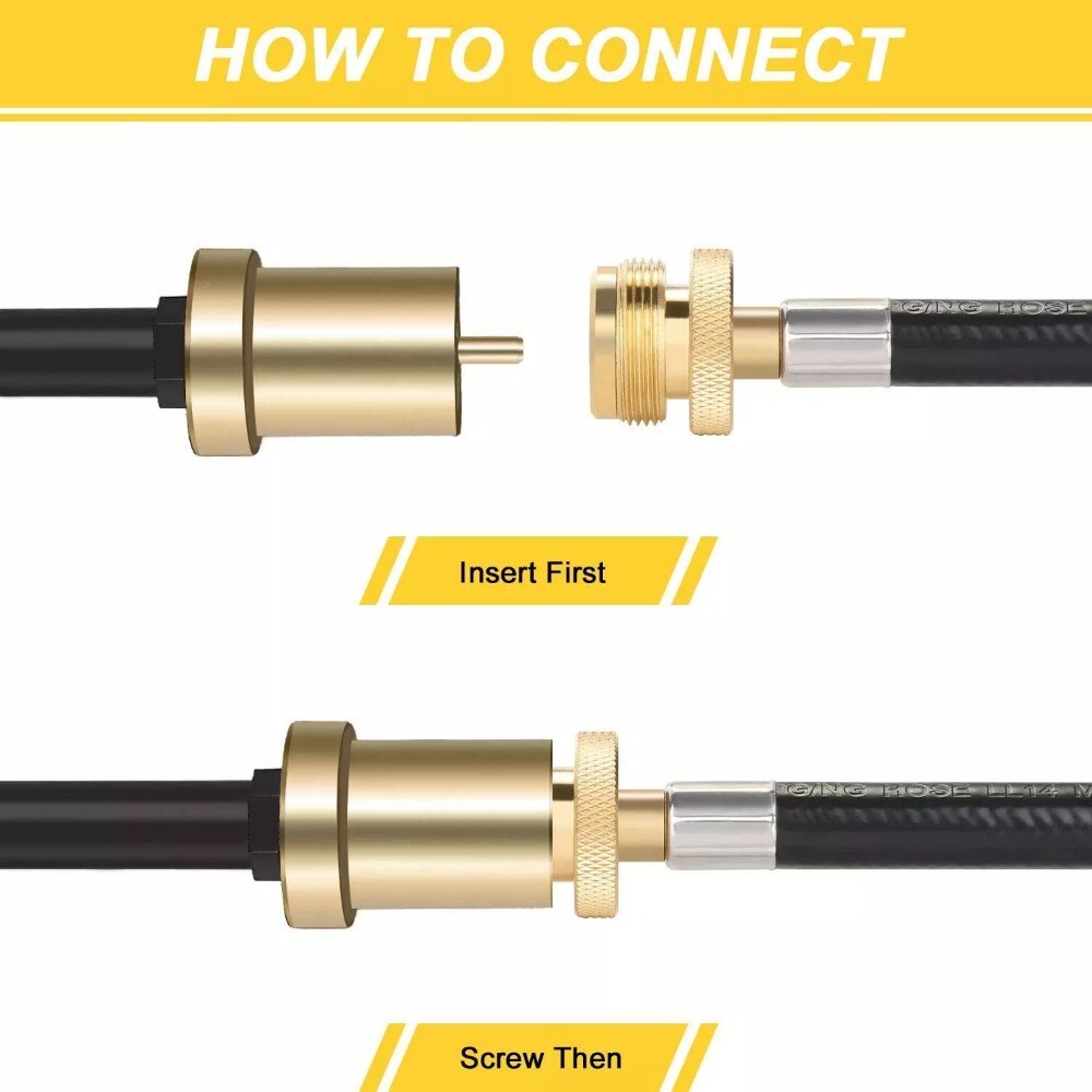 New 8FT Propane Hose w/QCC1 / Type1 Tank Connects 1lb Appliance to 1-20lb Tank