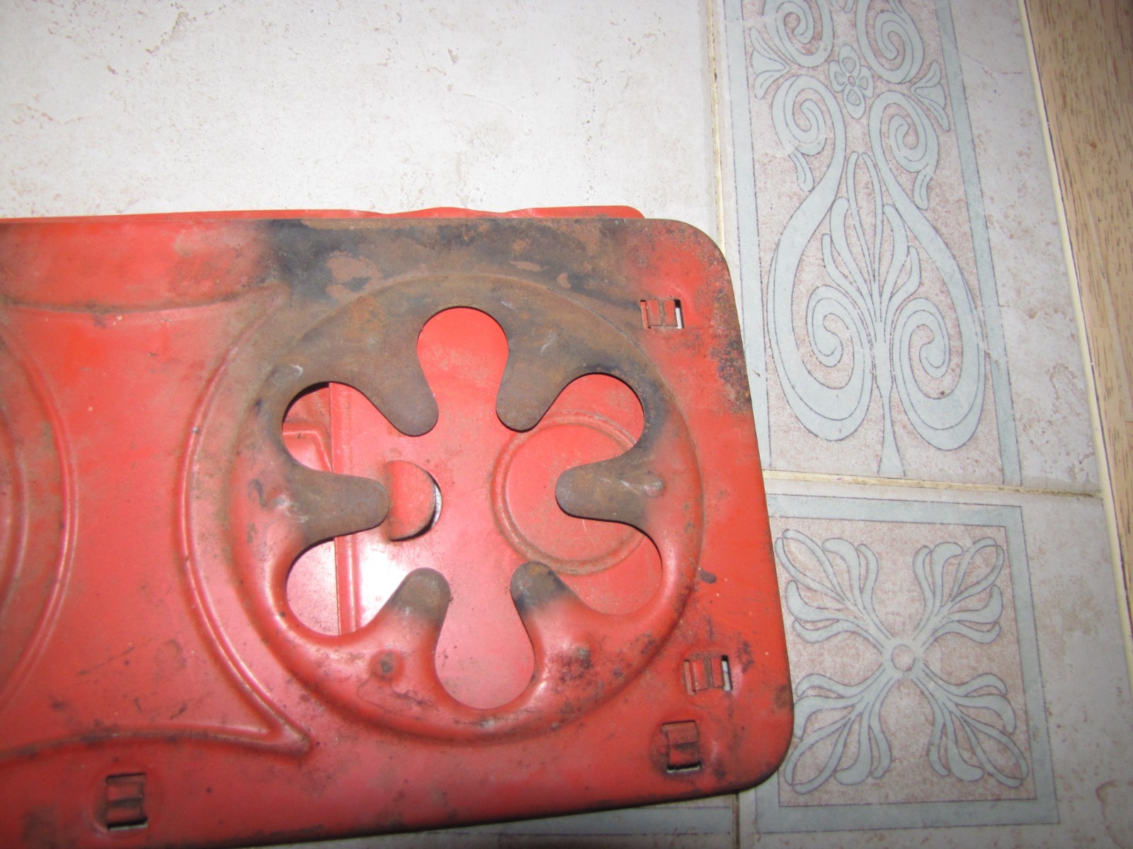 Sterno Cook Stove No 46 Foldable Metal Orange Vintage two burner used