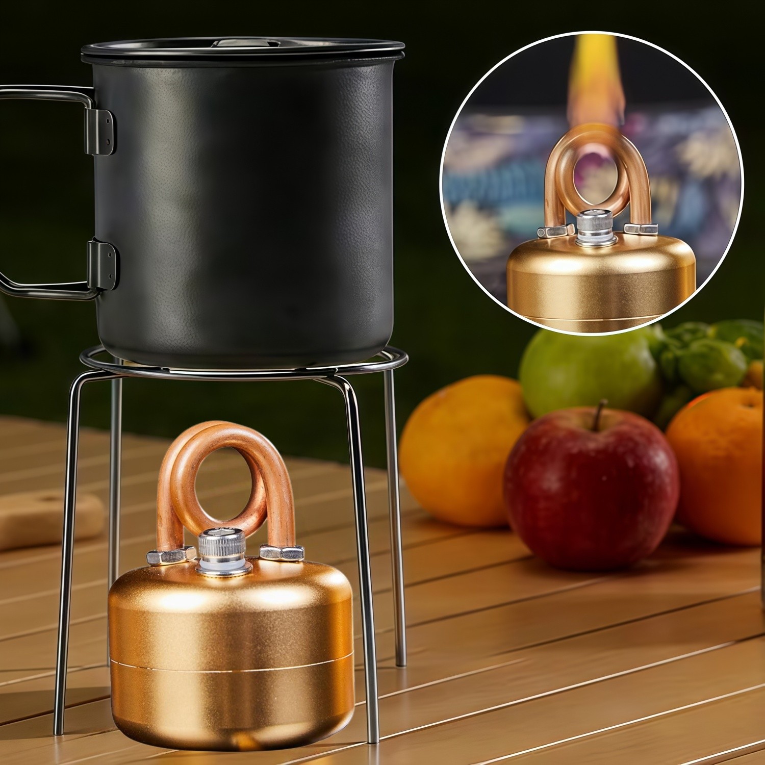Ultra-light And Portable Aluminium Alloy Alcohol Stove, Retro Color Mini Stove