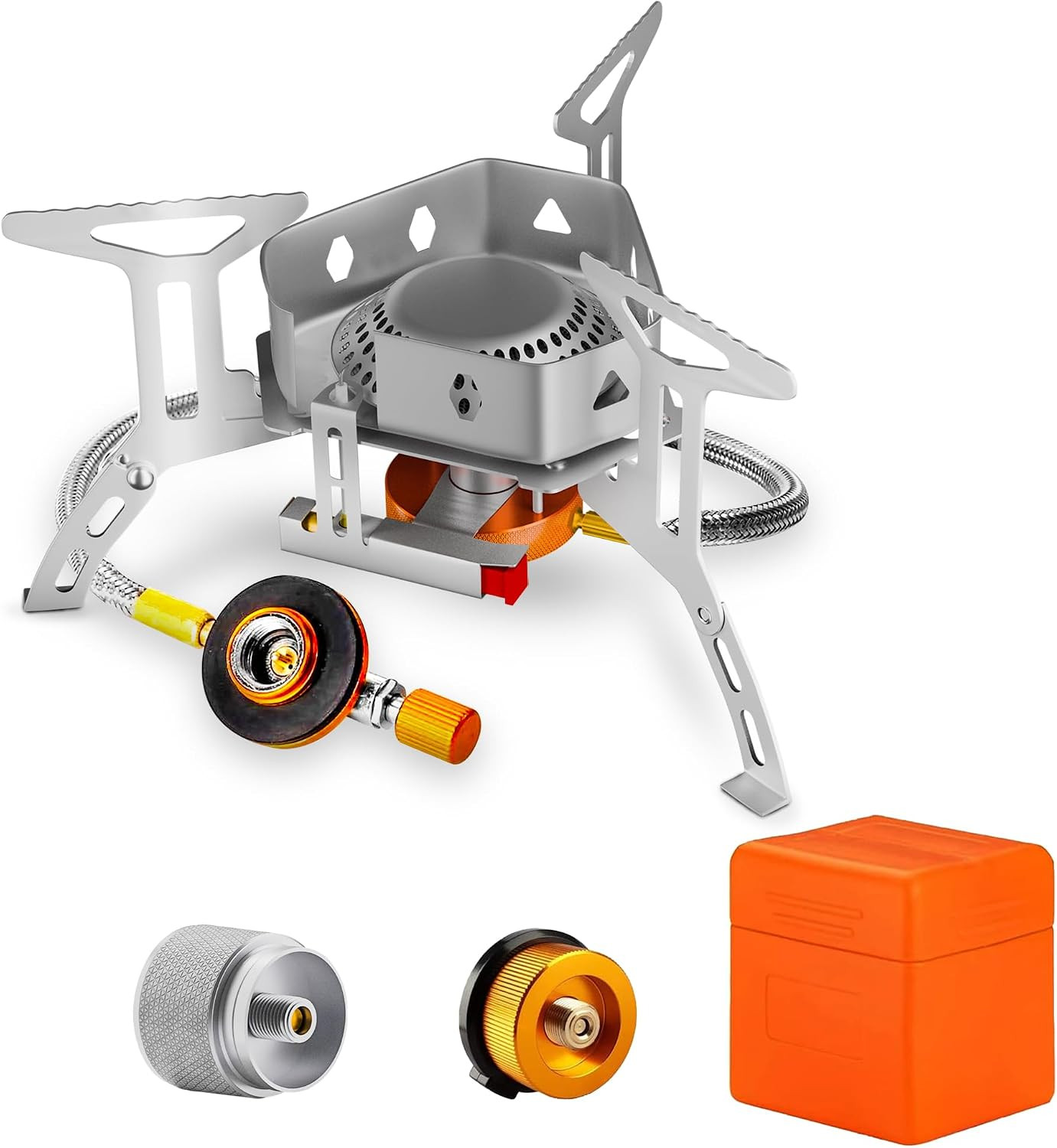 Portable Camping Stove, 3000W Dual Fuel Butane & Propane Gas Stove, Automatic Ig