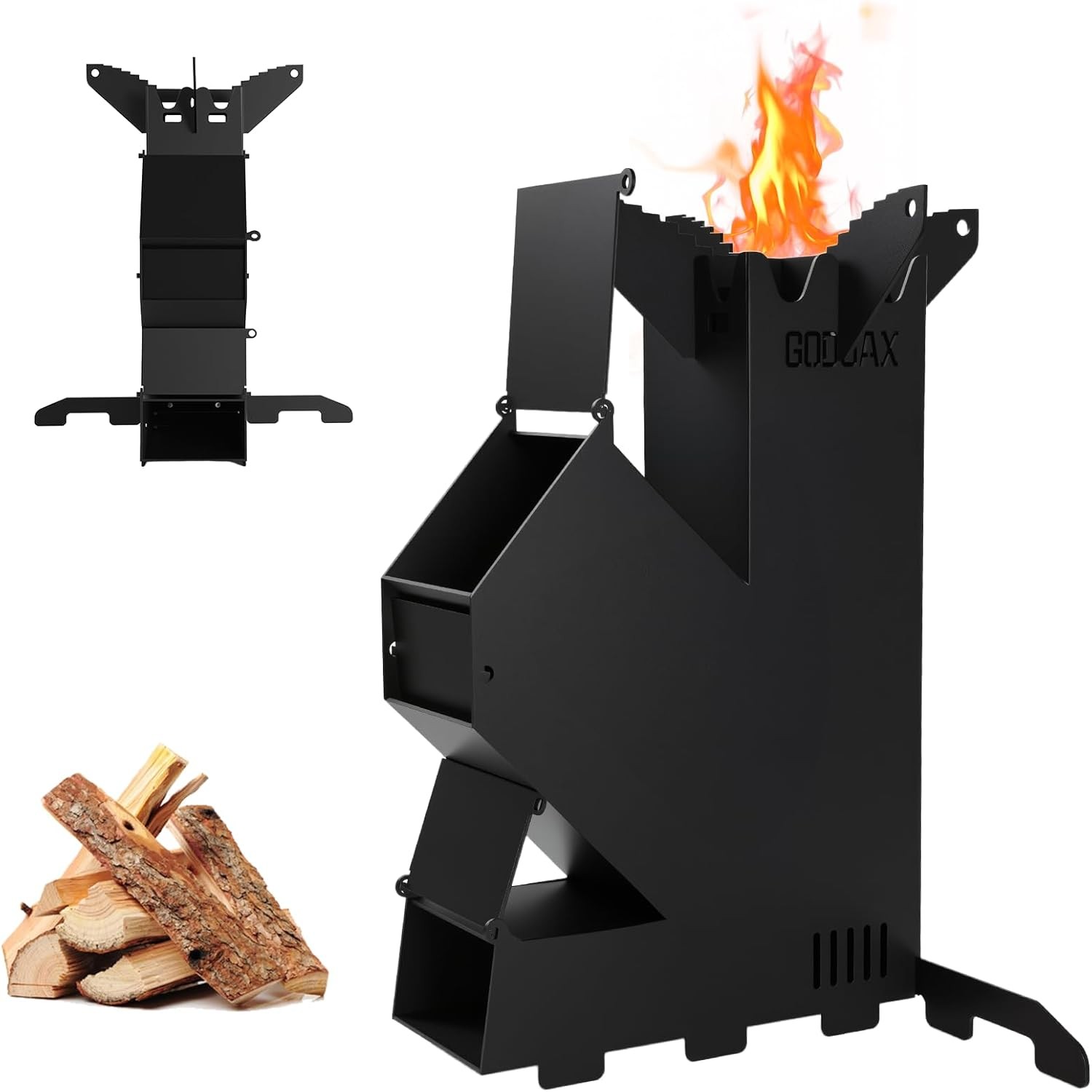 Portable rocket stove,suitable for cooking,wood burning,camping backyard cooking