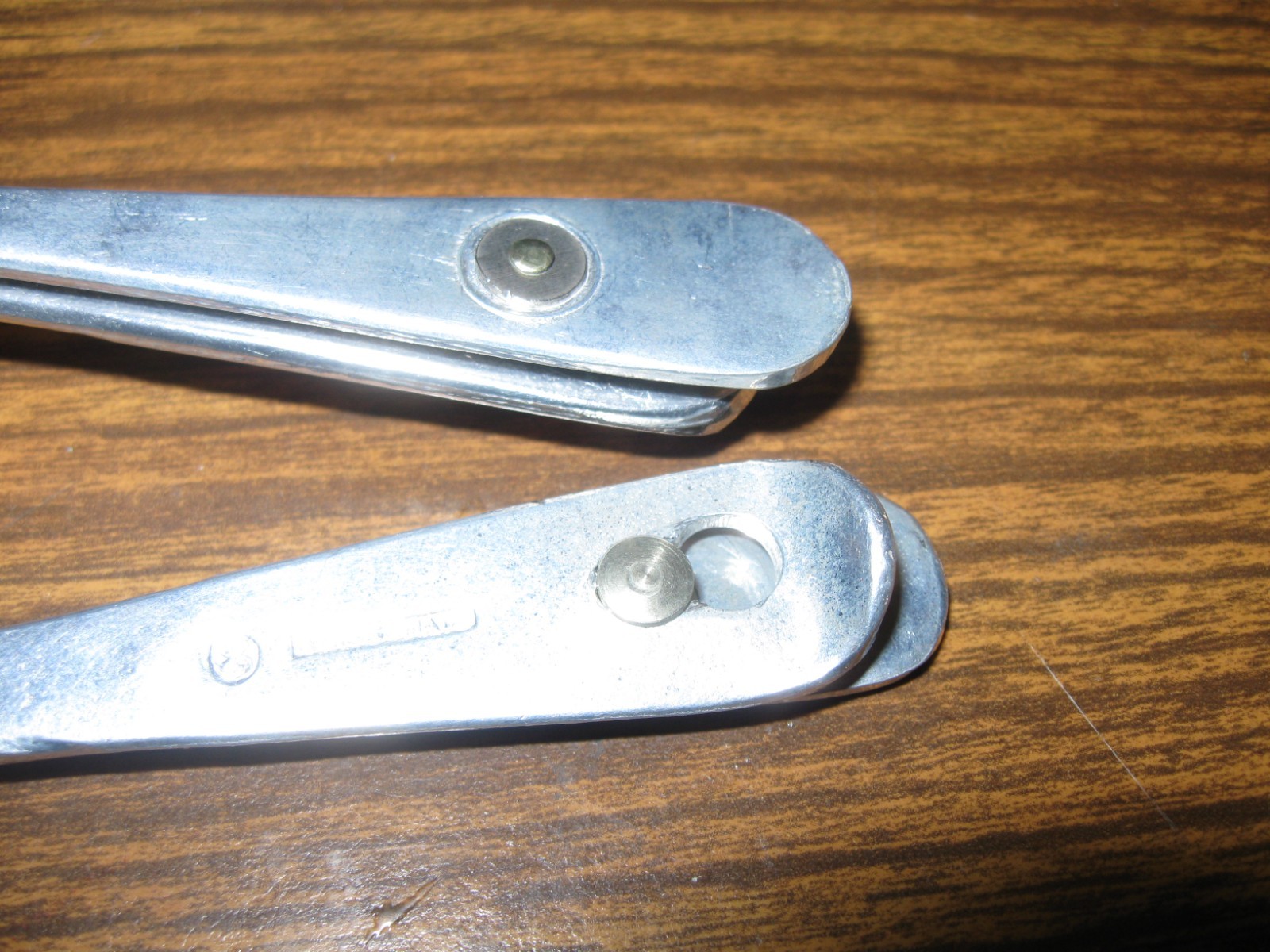 2 EUC Vintage 50s Swiss SIGG [?] CAST ALUMINUM UTENSILS SPOON & FORK backpackinG