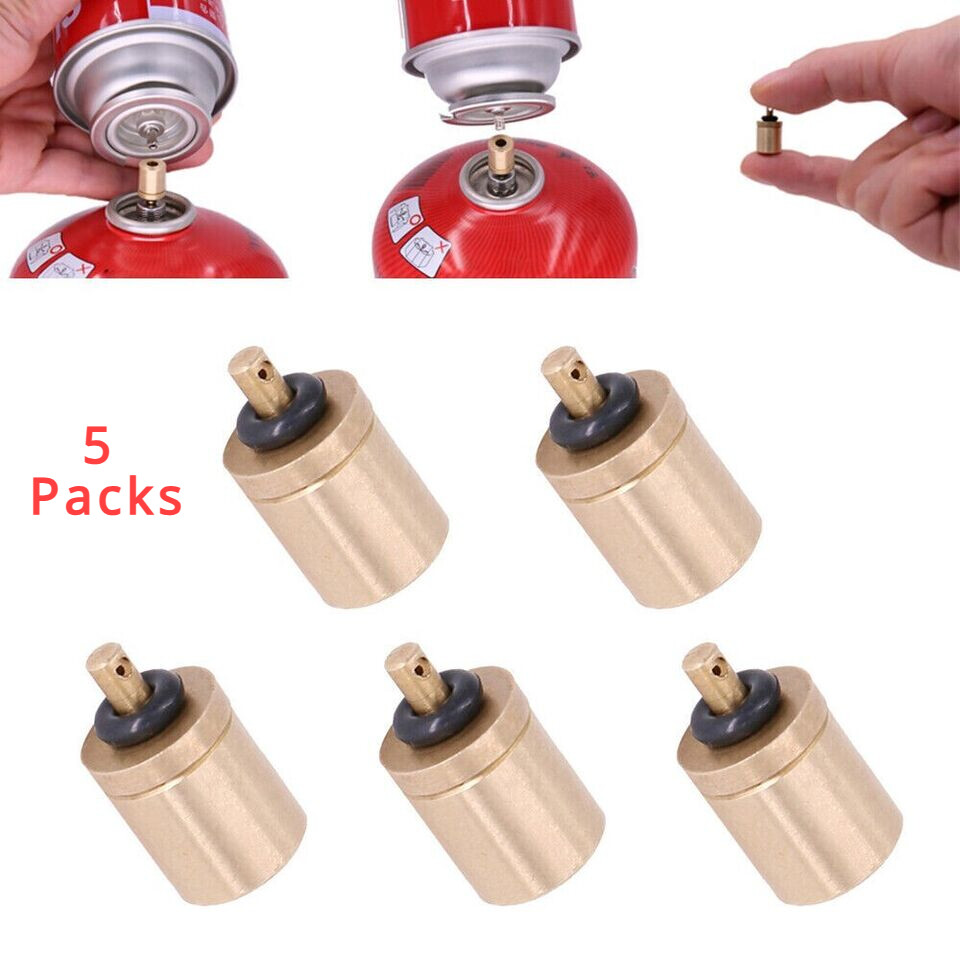 5PCS Gas Refill Adapter Stove Cylinder Butane Canister Tank Outdoor Camping BBQ