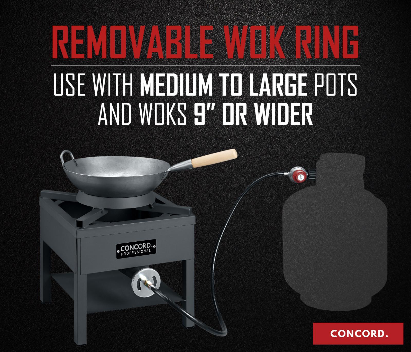 CONCORD Professional 16″ Single Banjo Wok Burner with Stand