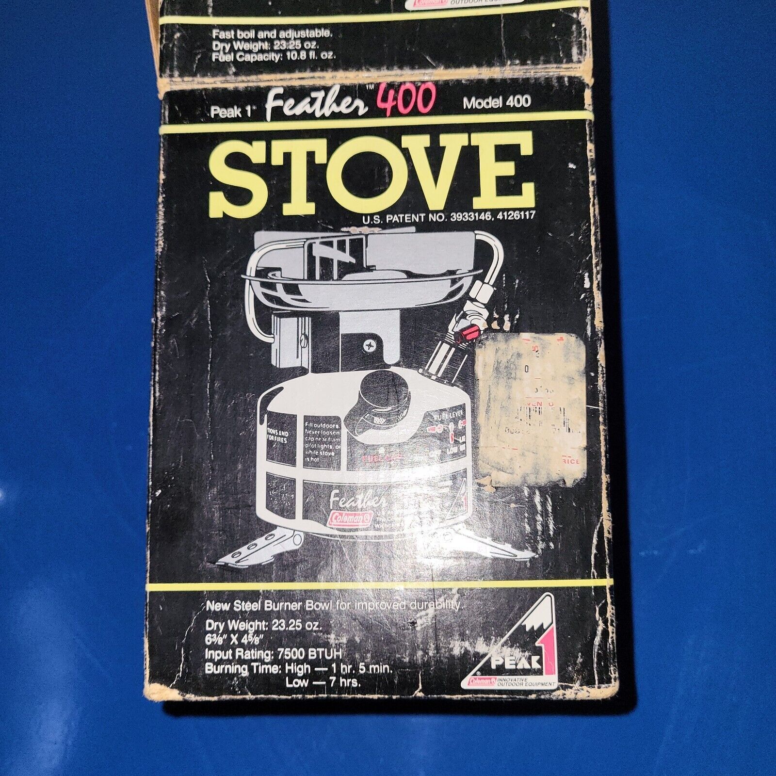 Coleman PEAK 1 Feather 400B Single Burner Camp stove. New Pump Cup, TESTED.8/90
