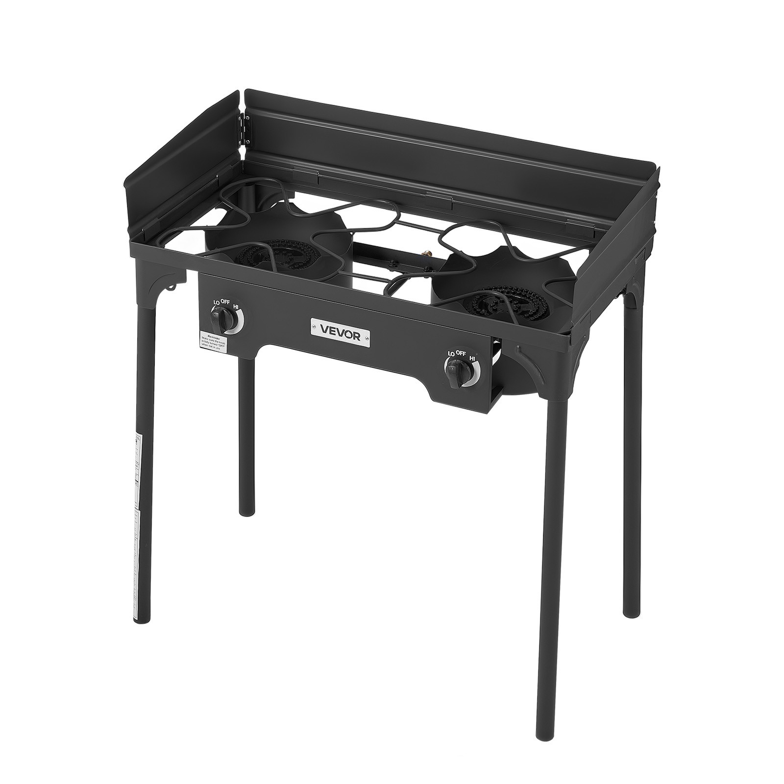 VEVOR 2 Burner Propane Gas Stove 150000 BTU Outdoor Camping Cooker with Shield
