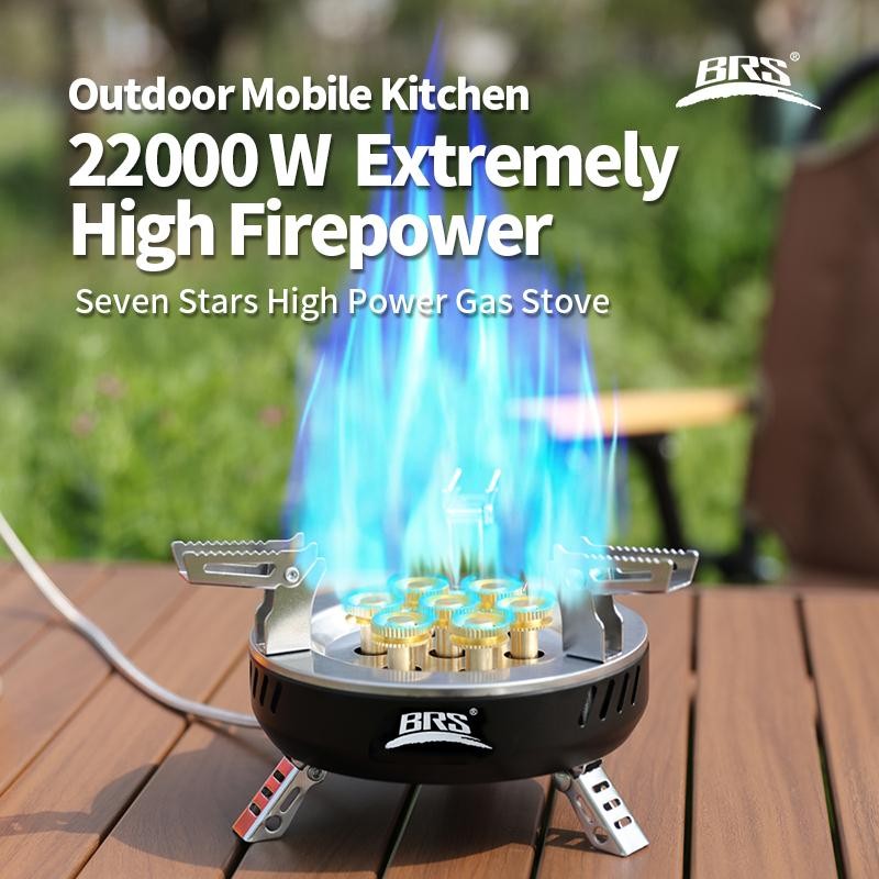 Brs 3/7-core Camping Gas Stove High Power Portable Tourist Burner Outdoor Electr
