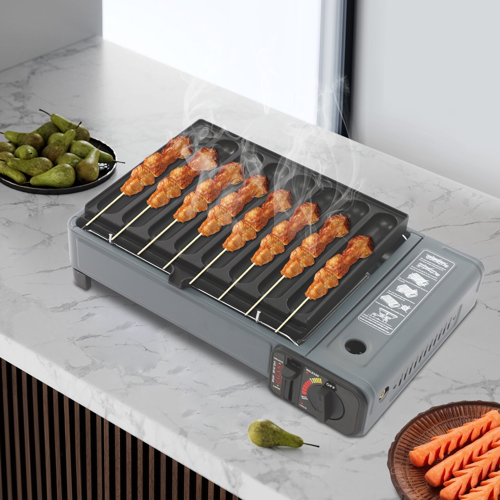 Butane Stove, Portable Camping Gas Stove, Gas Grill Stove with Anti-slip Feet
