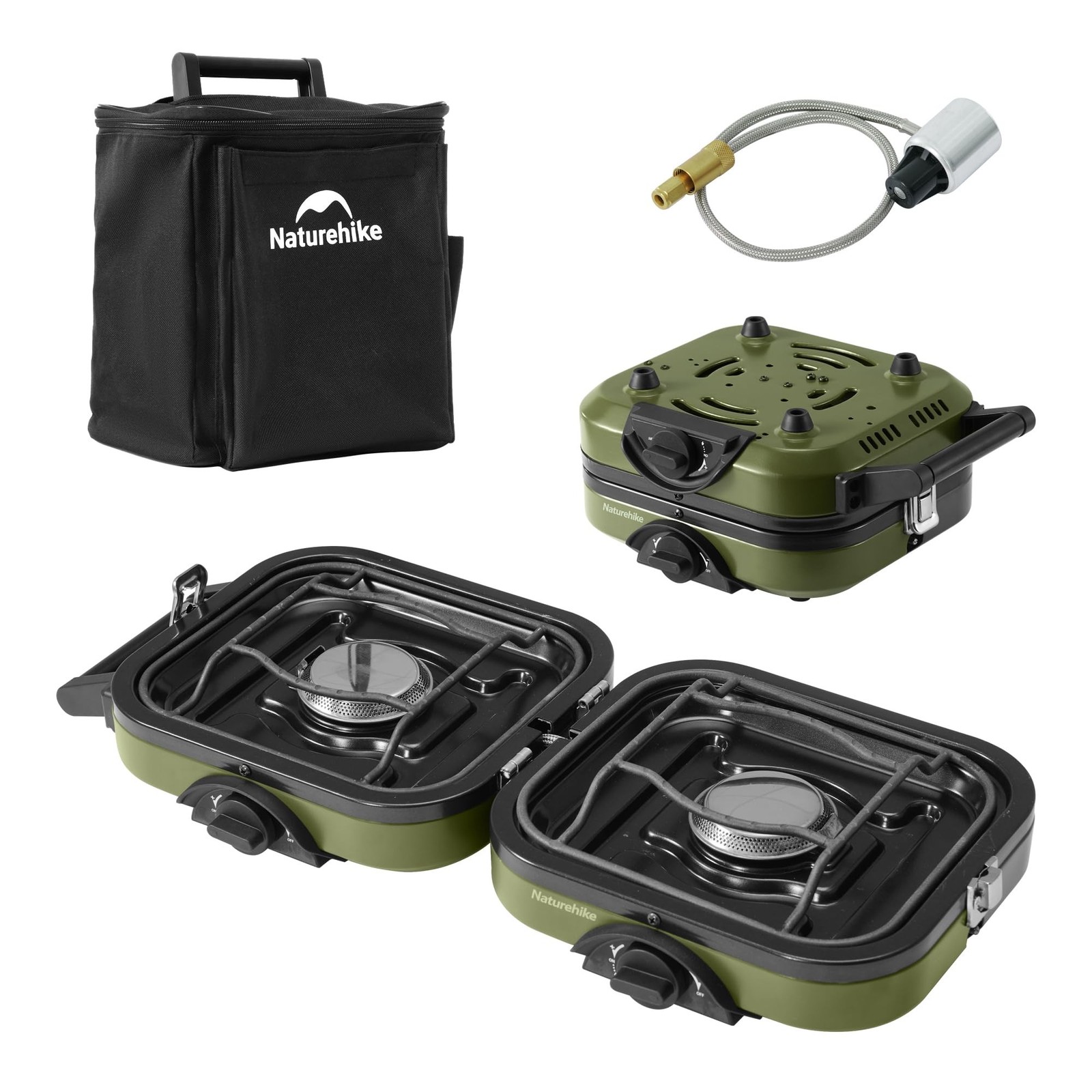 Naturehike 2 Burner Folding Camping Stove, Portable Propane Gas Stove Carry