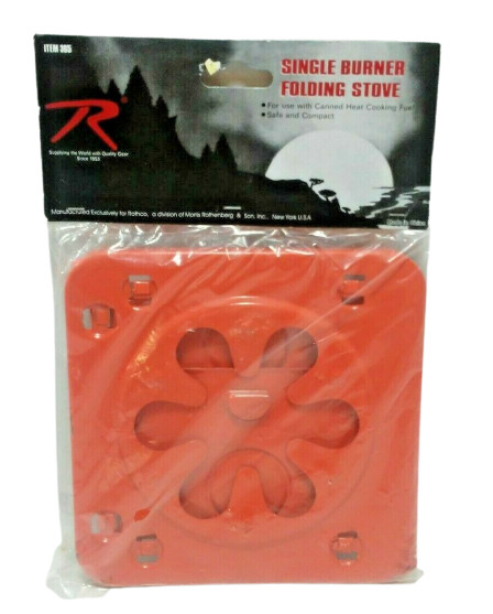 NIP Rothco 365 Orange Single Burner Portable Mini Camping Folding Stove cooking