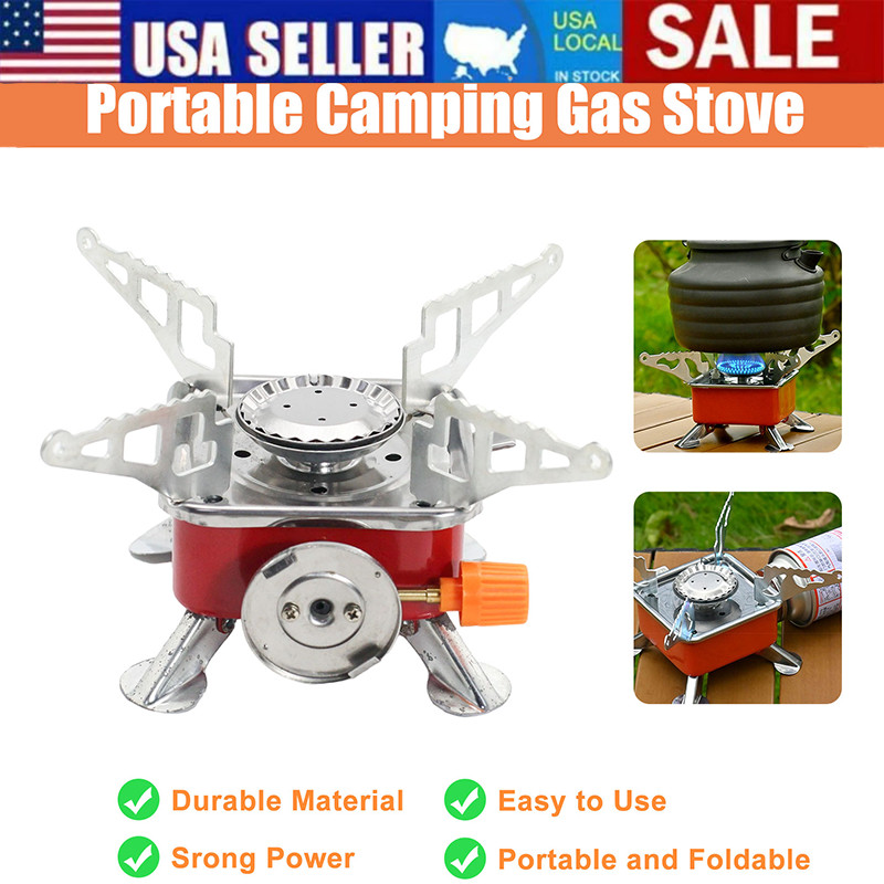 Portable Camping Gas Stove Butane Outdoor Cooking Equipment w/ Storage Bag 2800W