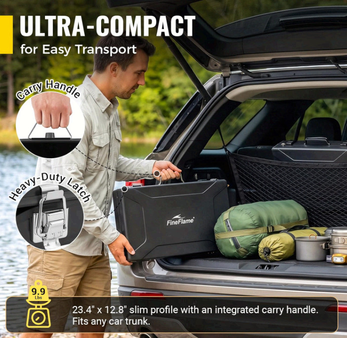 Portable 3-Burner Propane Camping Stove w/ Ignition, 20400 BTU