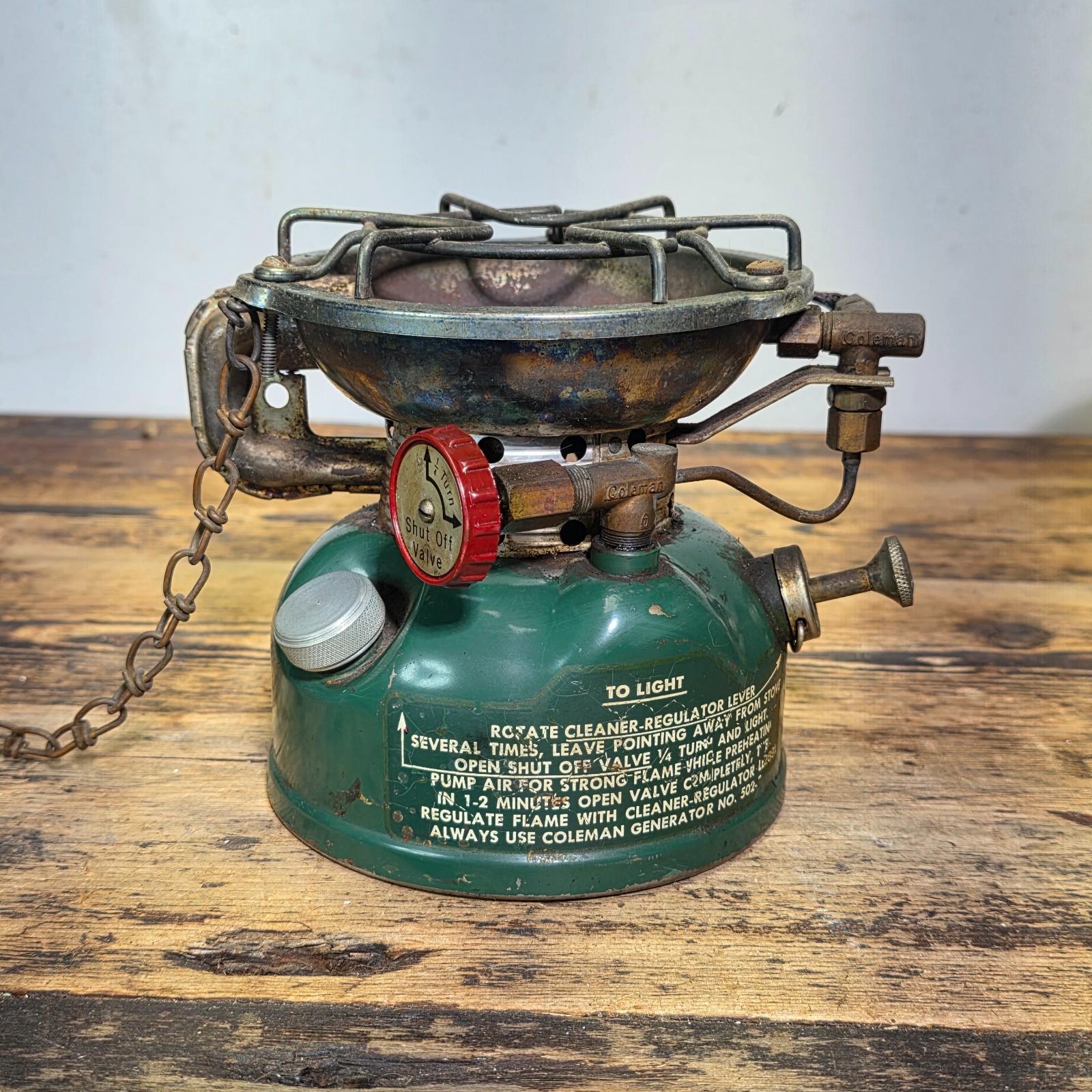 Rare Vintage Coleman Stove 501 502 Hybrid Transitional 1961 Green AS-IS