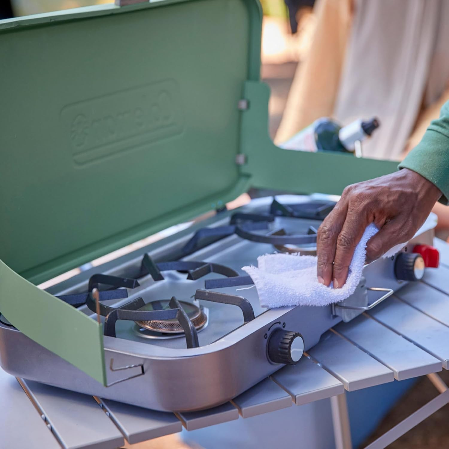 Cascade 3-In-1 Outdoor Camp Stove, Portable Cooktop with Included Cast-Iron Gril