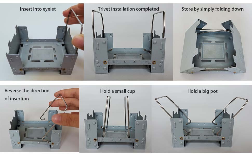 Camping Alcohol Pocket Stove Foldable Extension Bracket Wind Rings Set