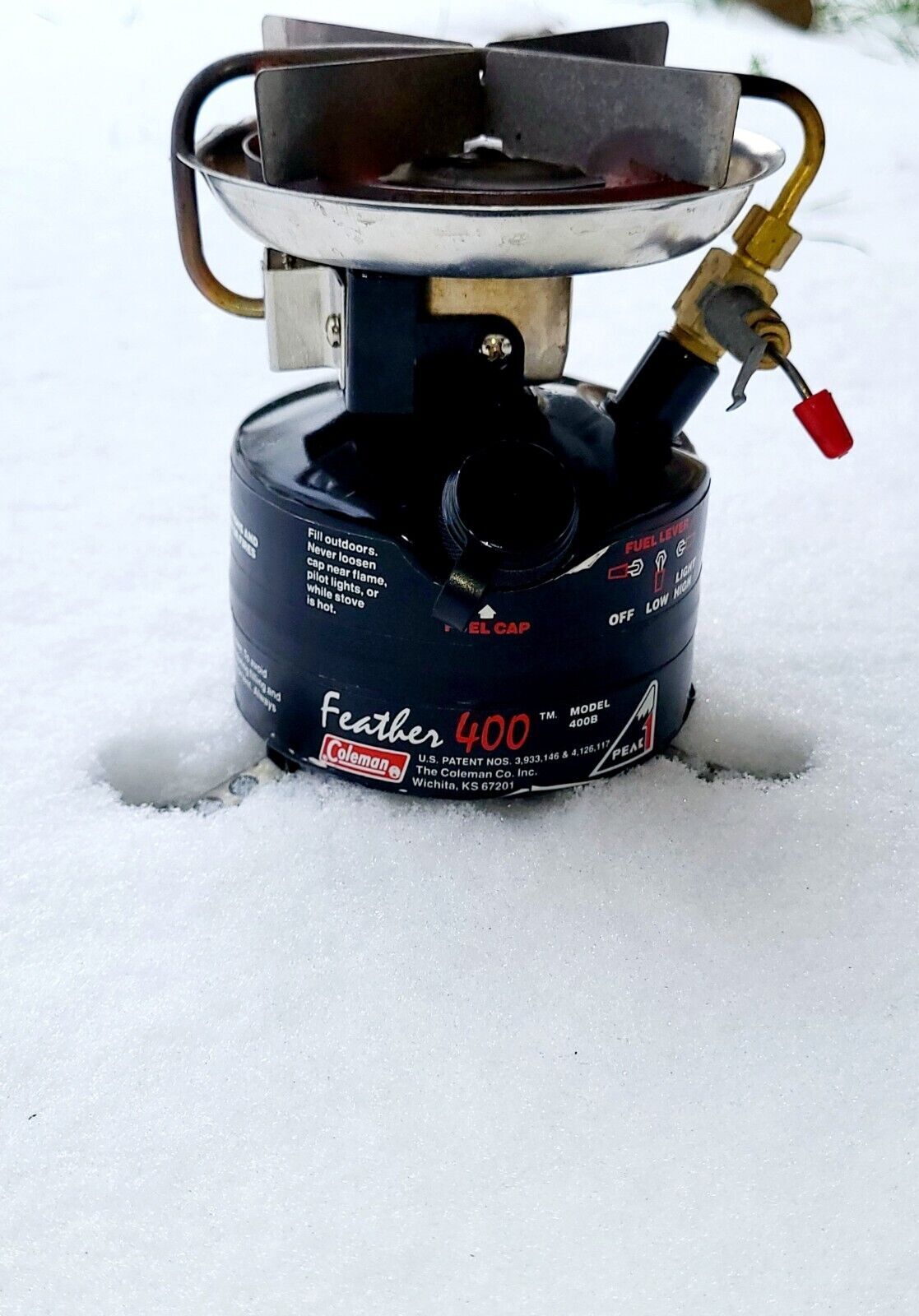 Coleman PEAK 1 Feather 400B Single Burner Camp stove. New Pump Cup, TESTED.8/90