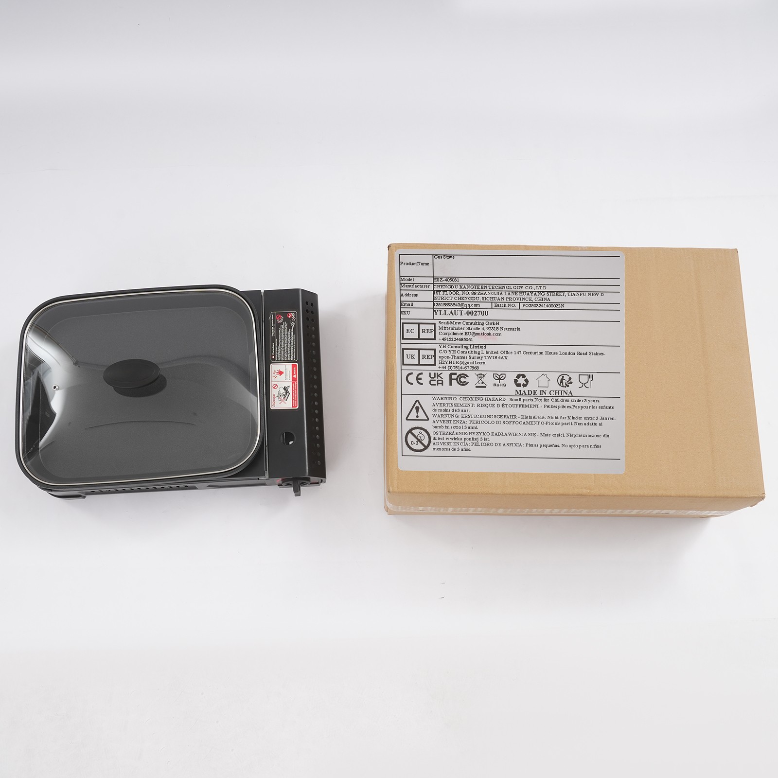 Butane Stove with Grill Pan Portable Camping Gas Stove Gas Grill Stove 2.1KW
