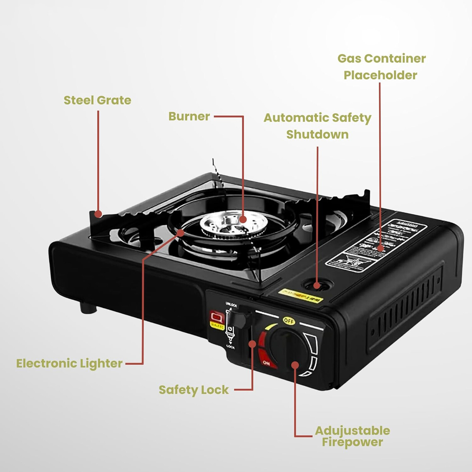 1/2/3 Stove Portable Camping Gas Stove Cast Iron Propane Burner Single/Dual Fuel