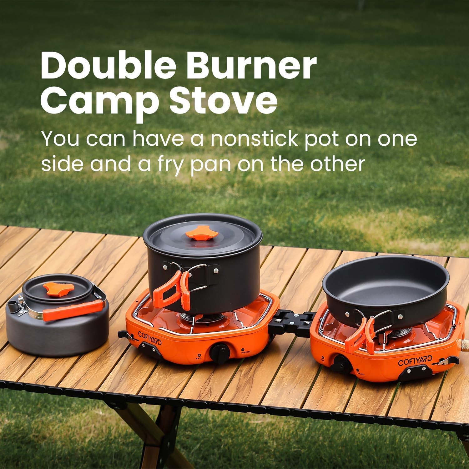 Portable 2Burner Propane Stove with Bag,17000 BTU Folding Gas Stove for Camping