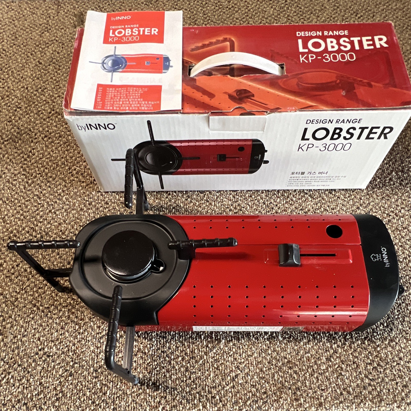 byINNO LOBSTER KP-3000 Gas Camping Stove Red/Black