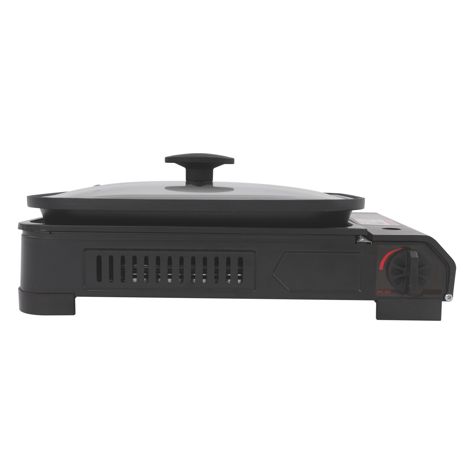 2 in 1 Gas Stove with Grill Pan and Lid Portable Butane Gas Camping Stove