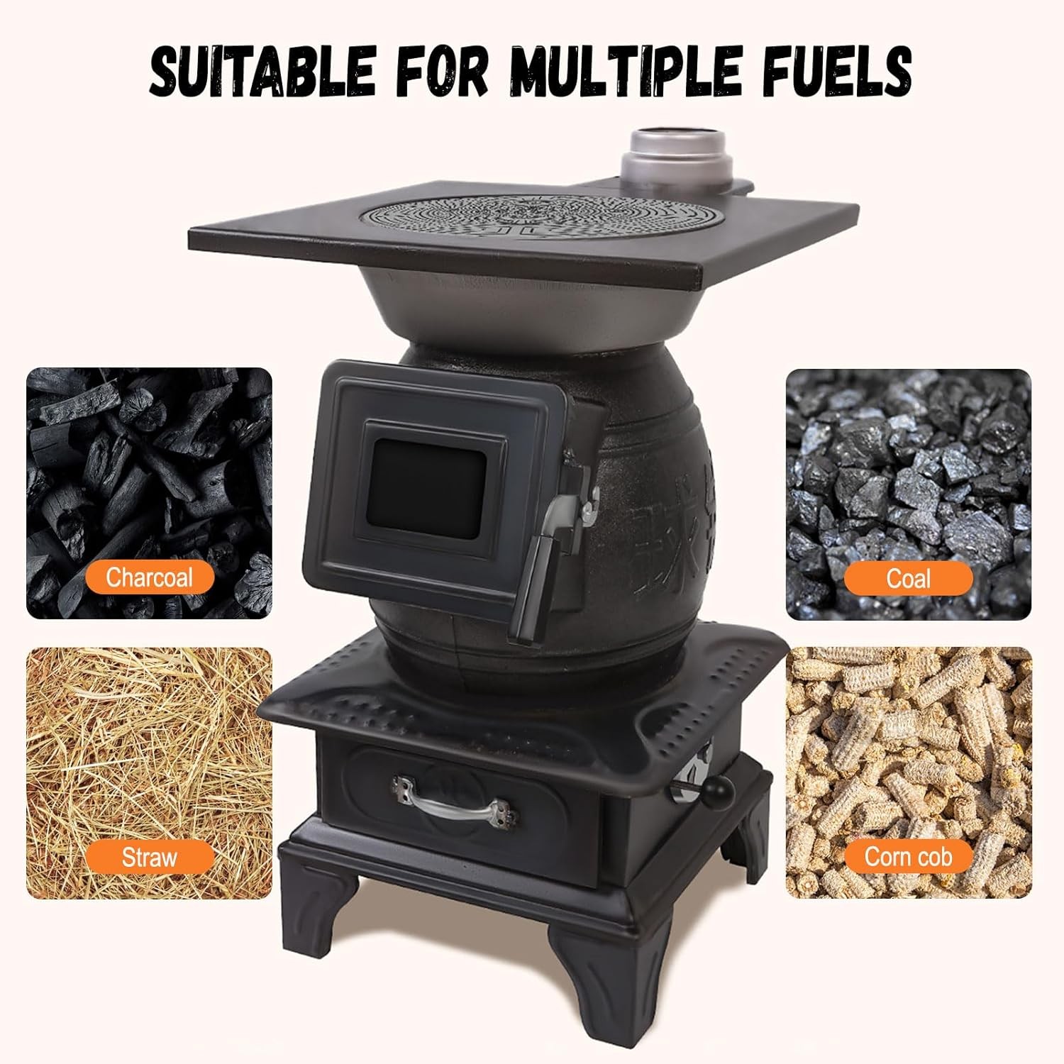 Portable Wood Burning Stove Hot Tent Stove for Outdoor Camping & Heating