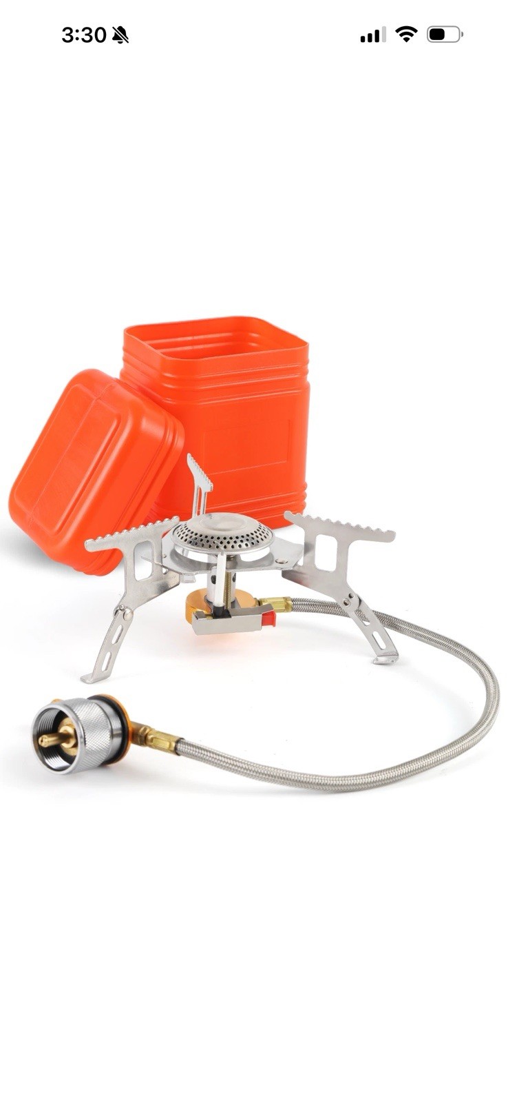 Butane Propane Burner Portable Gas Camping Stove w/Adapter Outdoor Hiking Picnic