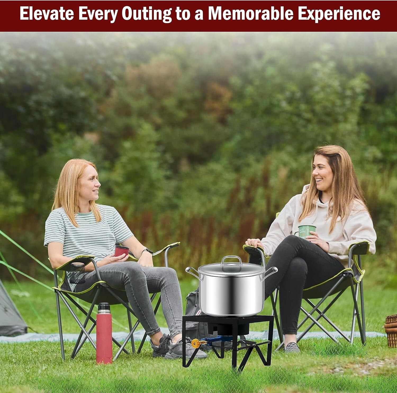 Sonret Single Burner Propane gas Stove-Square outdoor propane burner heavy duty