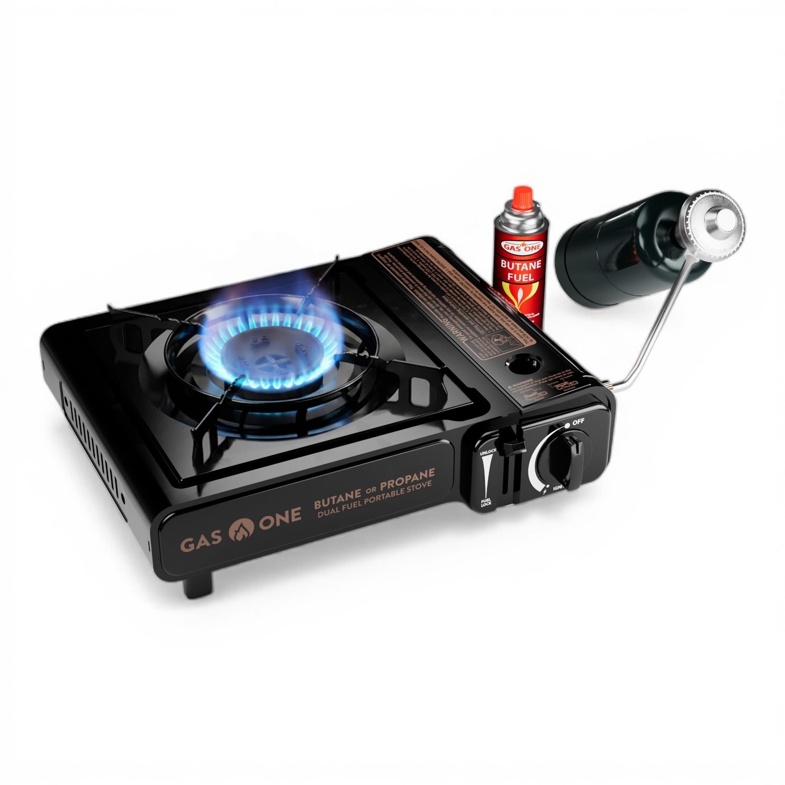 Gas One 10000 Btu Dual Fuel Camp And Propane Burner Portable Camping