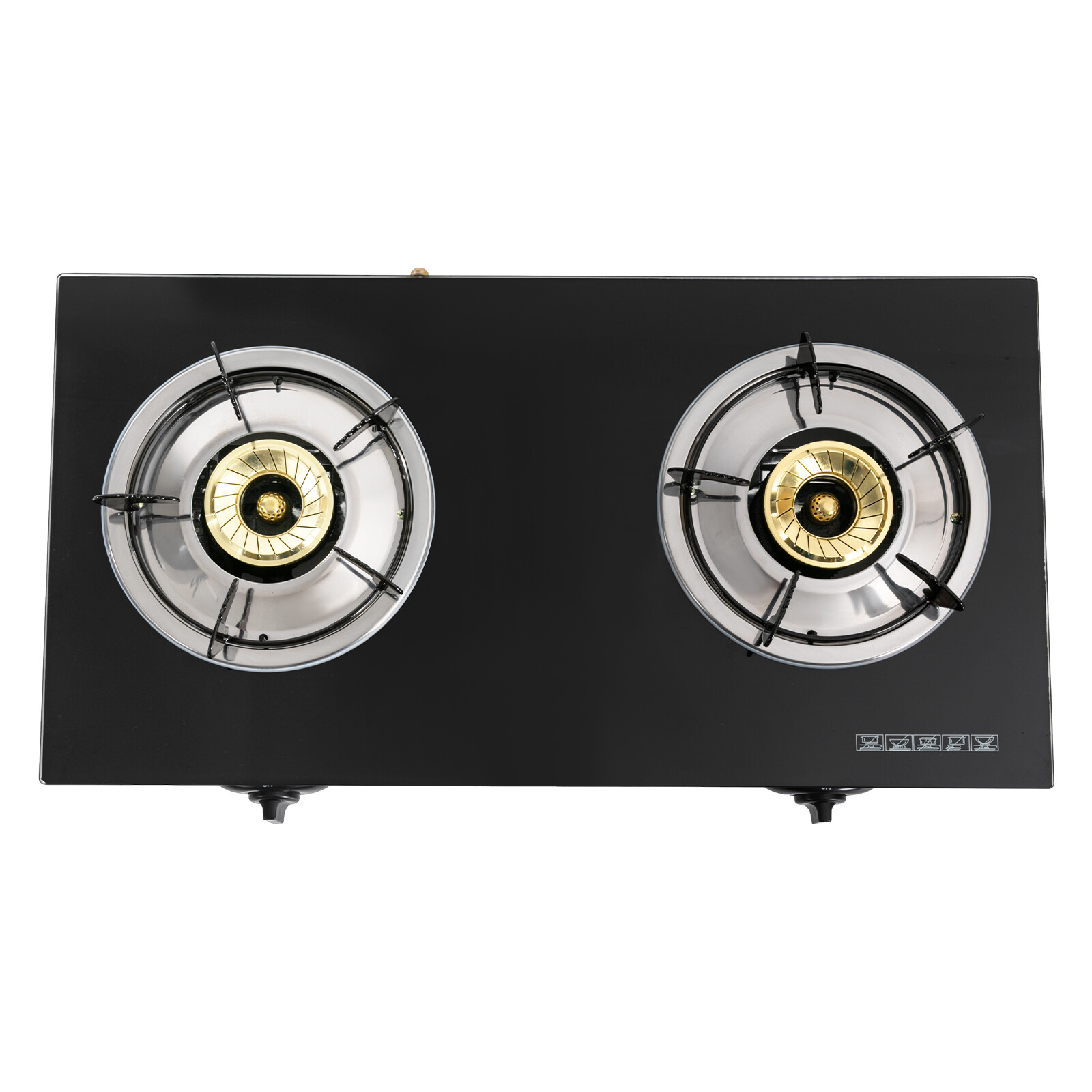 New Portable Auto Ignition LPG Stove 2-burner Gas Stove Countertop 2.5KW/h Black