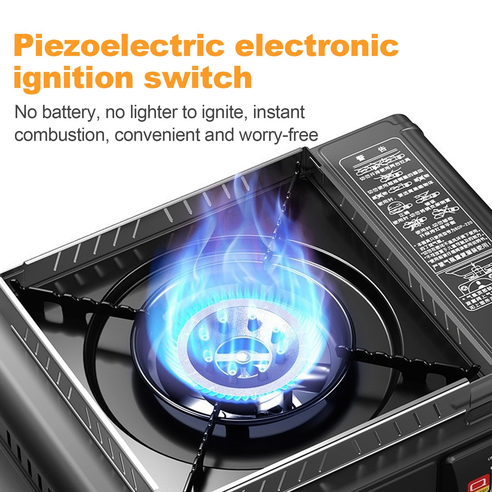 Portable Butane Gas Stove Cassette Furnace 3200W Outdoor Camping Cooker w/ Case