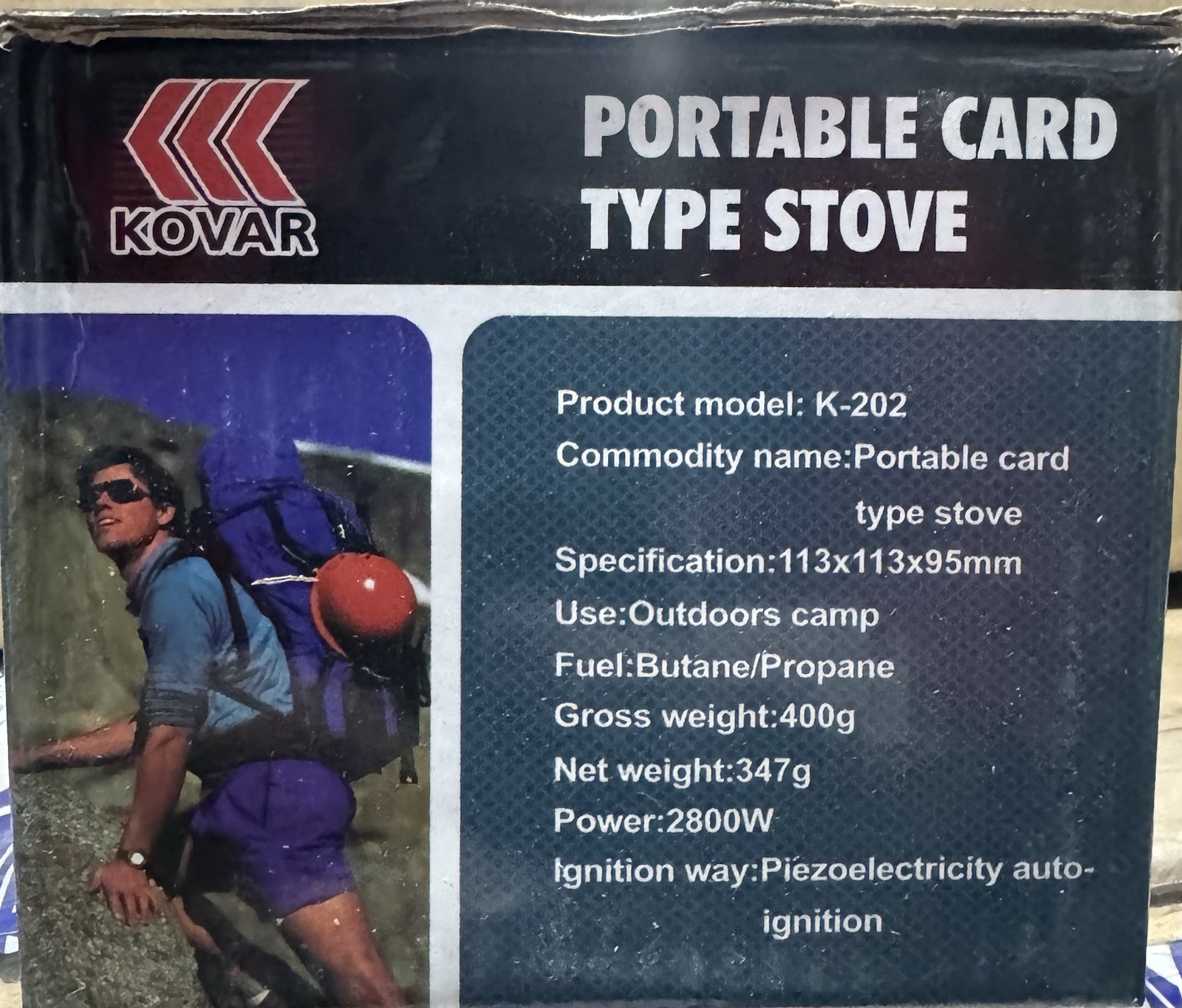 Kovar 2800W-K-202 Portable Camping Mini Gas Stove. New In Box