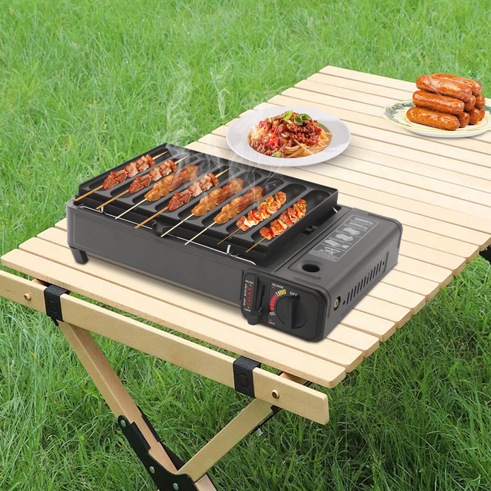 Butane Stove Butane Canister Portable Camping Gas Stove Gas Grill Stove Black