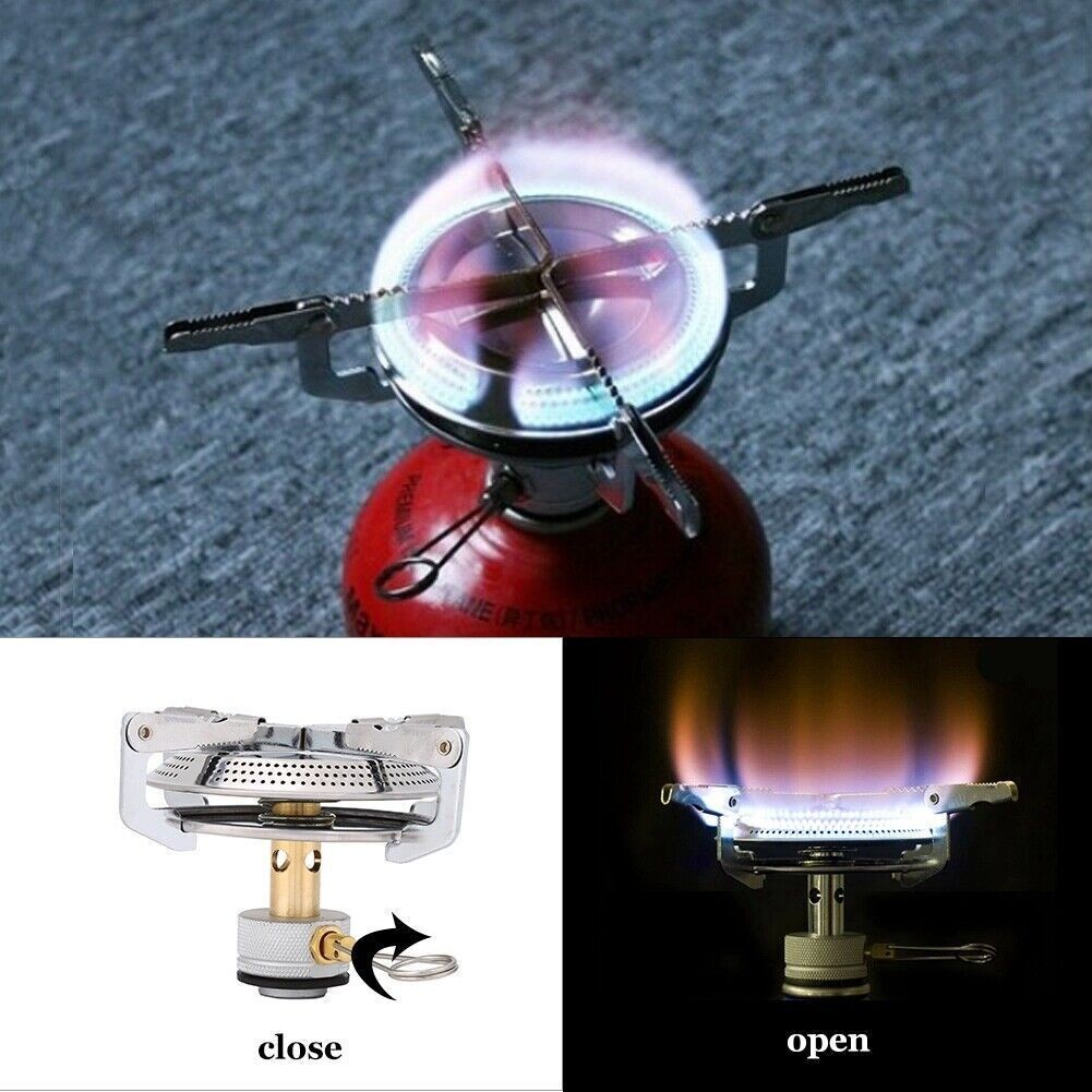 Portable Propane Gas Stove for Outdoor Camping Hiking Picnic Burner Cookware Kit