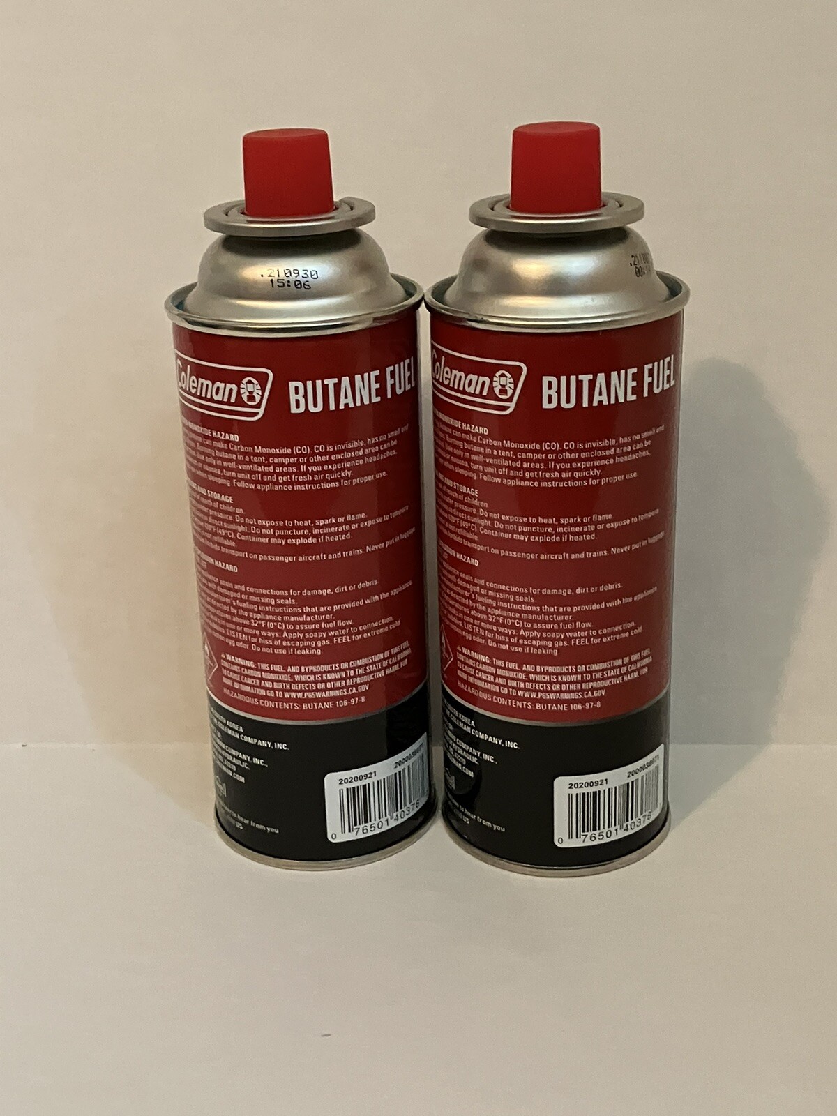 2 Cans 8.8 Oz Of Coleman Butane Stove Camp Fuel