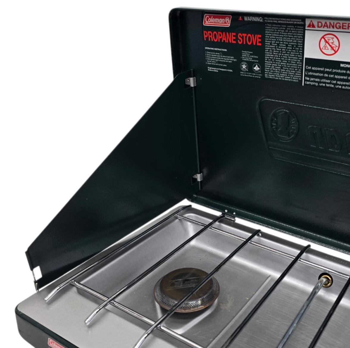 Coleman 5430E Classic 2 Burner Propane Portable Camp Stove 20000BTU Wind Blocks