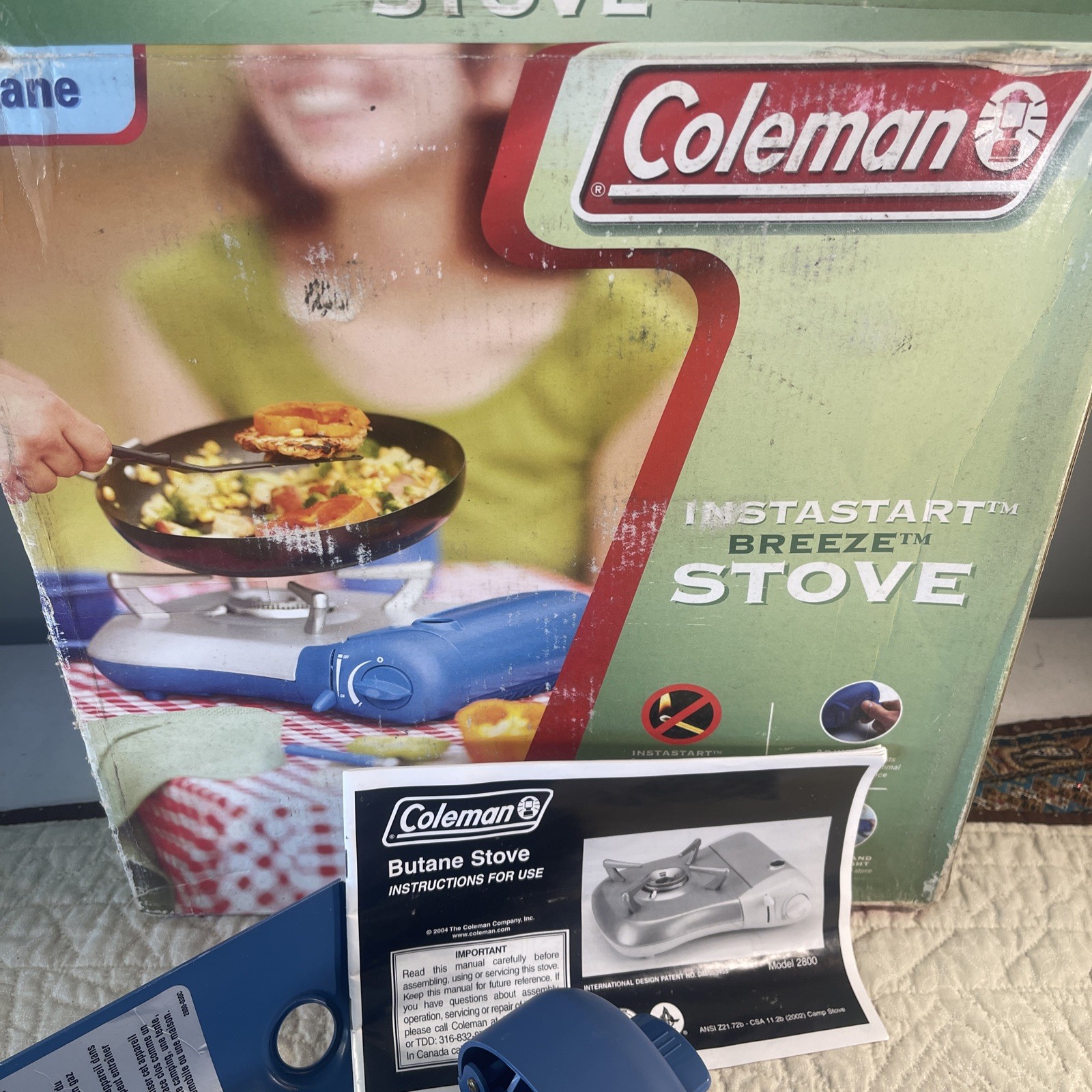 Coleman Tabletop Portable Butane Gas Camping Stove 1 Burner Blue 2800-750 905