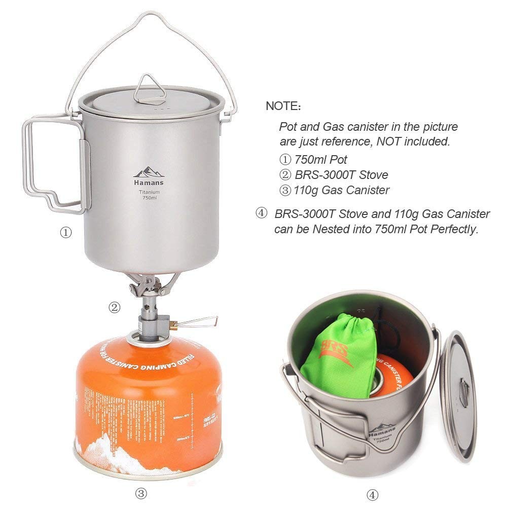 BRS 3000T Backpacking Camping Stove Pocket Portable Propane Ultralight Gear