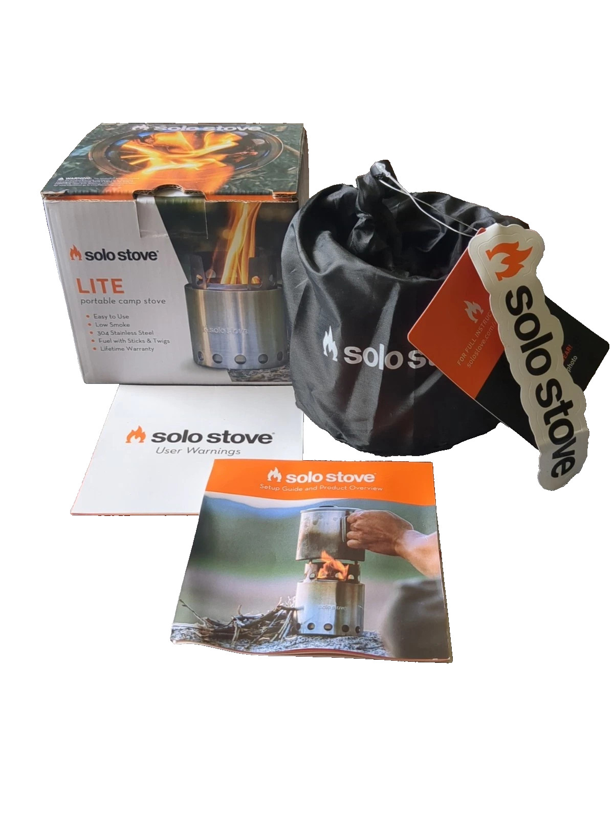 Solo Stove Lite Wood Burning Steel Stove Low Smoke Backpacking Camping New NIB