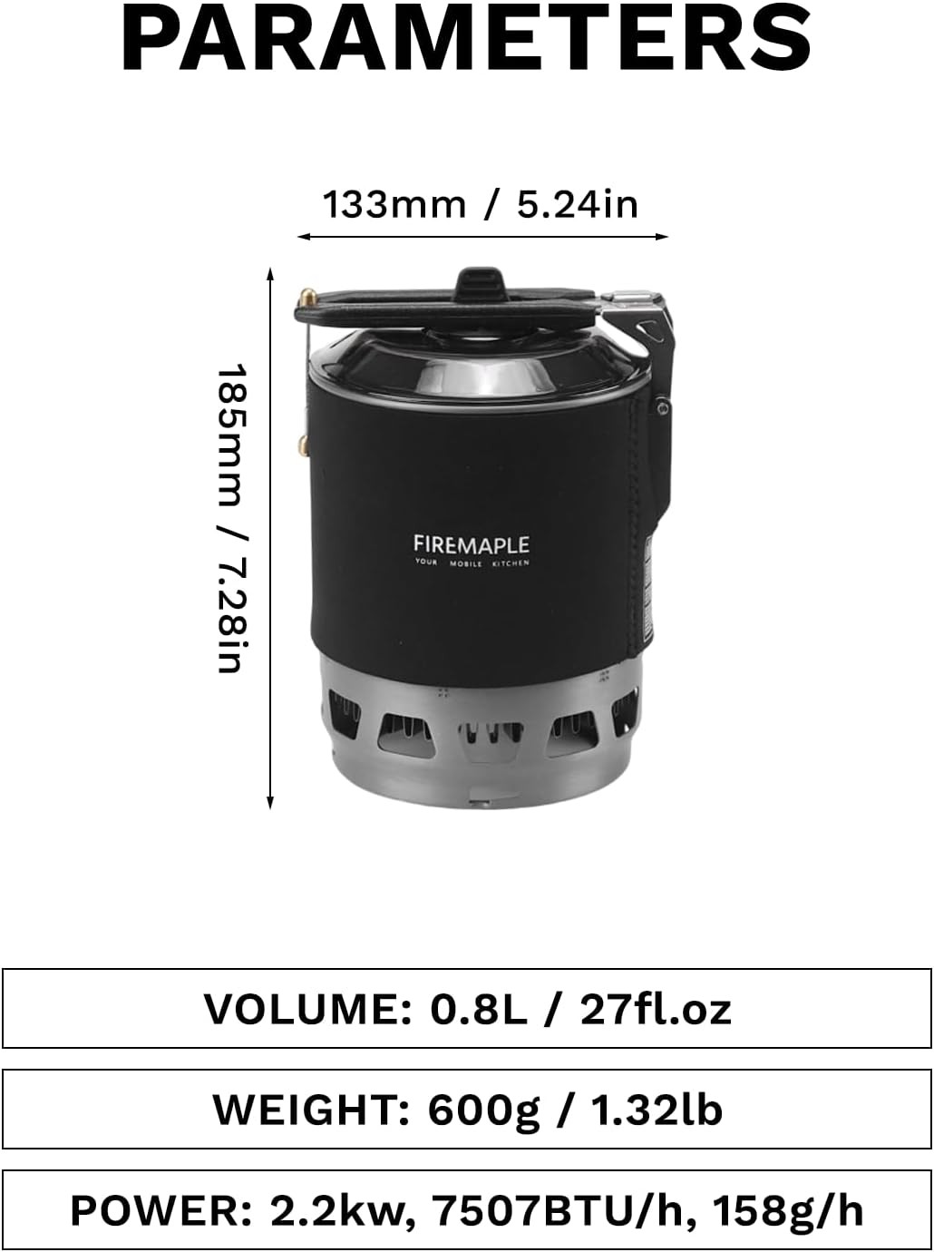 “Fixed Star 3” Personal Cooking System | Pot/Jet Burner Stove System with Electr