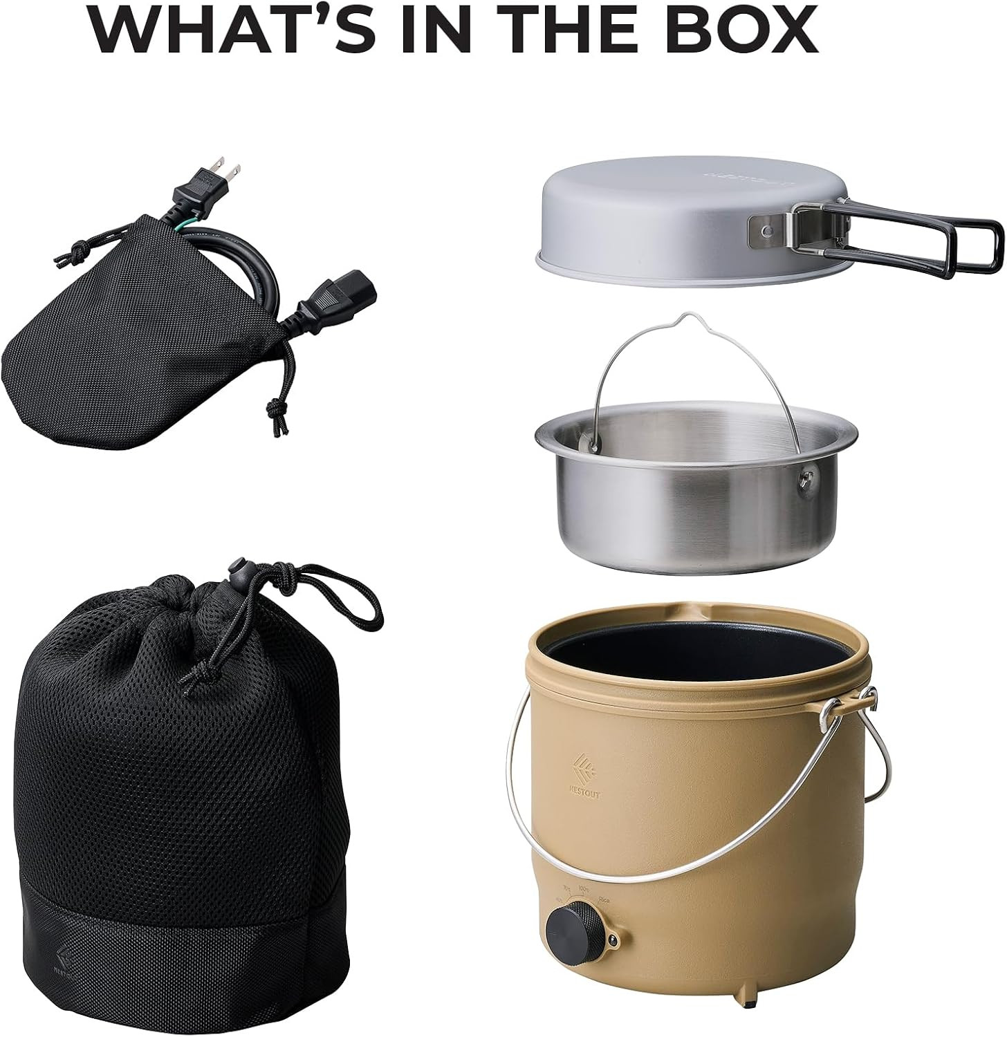 COOKER-1 Electric Cooker 500W Camping Stove, Portable Plug-In for Power Stations