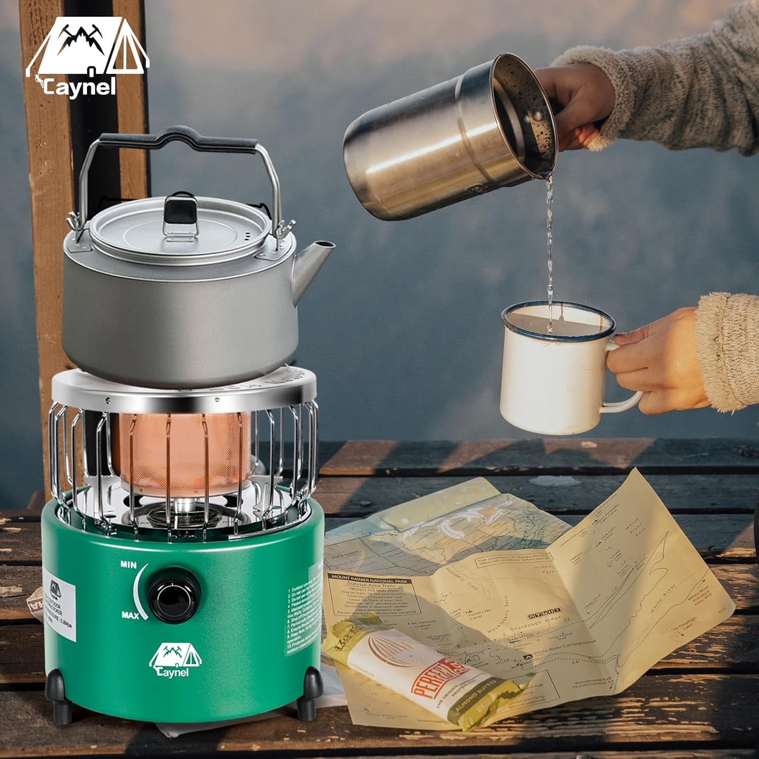 2-in-1 Portable Propane Heater Stove 3 Modes Outdoor Camping Liquefied Gas Stove