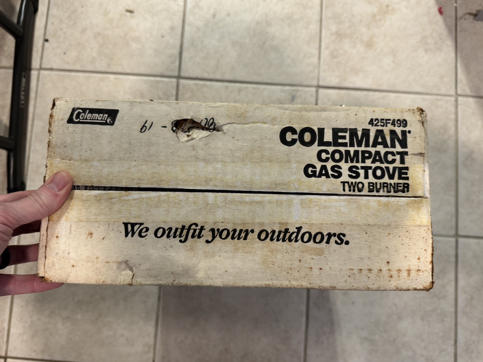 Vintage Coleman 425F499 Two Burner Camp Stove Fuel Gas Red Tank-NEW IN BOX