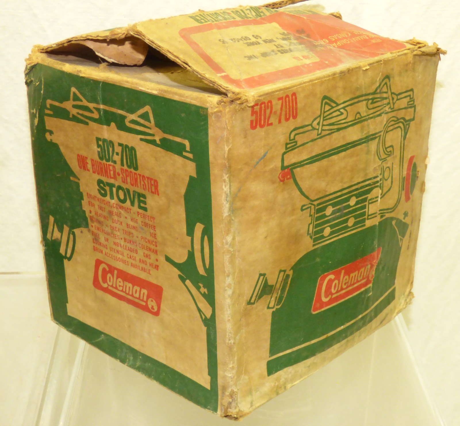 COLEMAN Sportster Single Burner Camping Stove 502-700 w/ Box Vintage 1968 WORKS