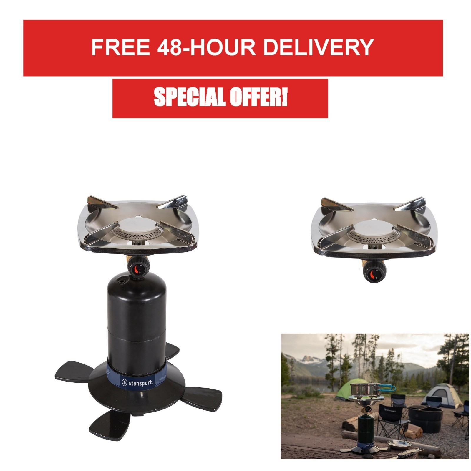 Stansport Single Burner Portable Camping Stove – 10000 BTU